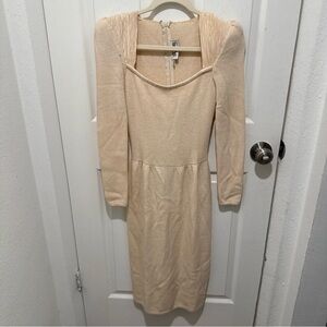 Vintage St. John Marie Gray Butter Yellow Midi Dress